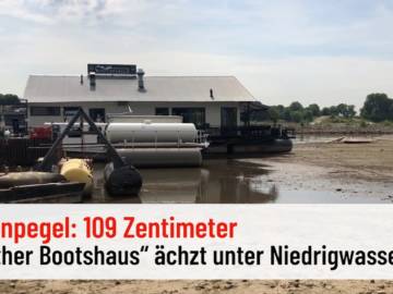 Köln: „Sürther Bootshaus“ ächzt unter niedrigem Rheinpegel