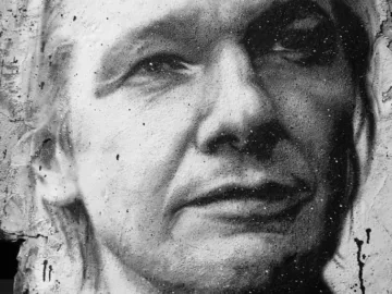 Julian Assange painted portrait – Wikileaks