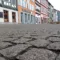 Cobble stone on a central square in Erfurt, Germany