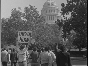 Protest firing of special prosecutor by Nixon: 1973